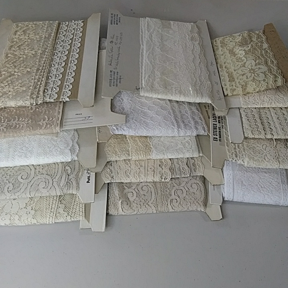 various Other - Vintage Bundle of lace white, beige, intricut designs